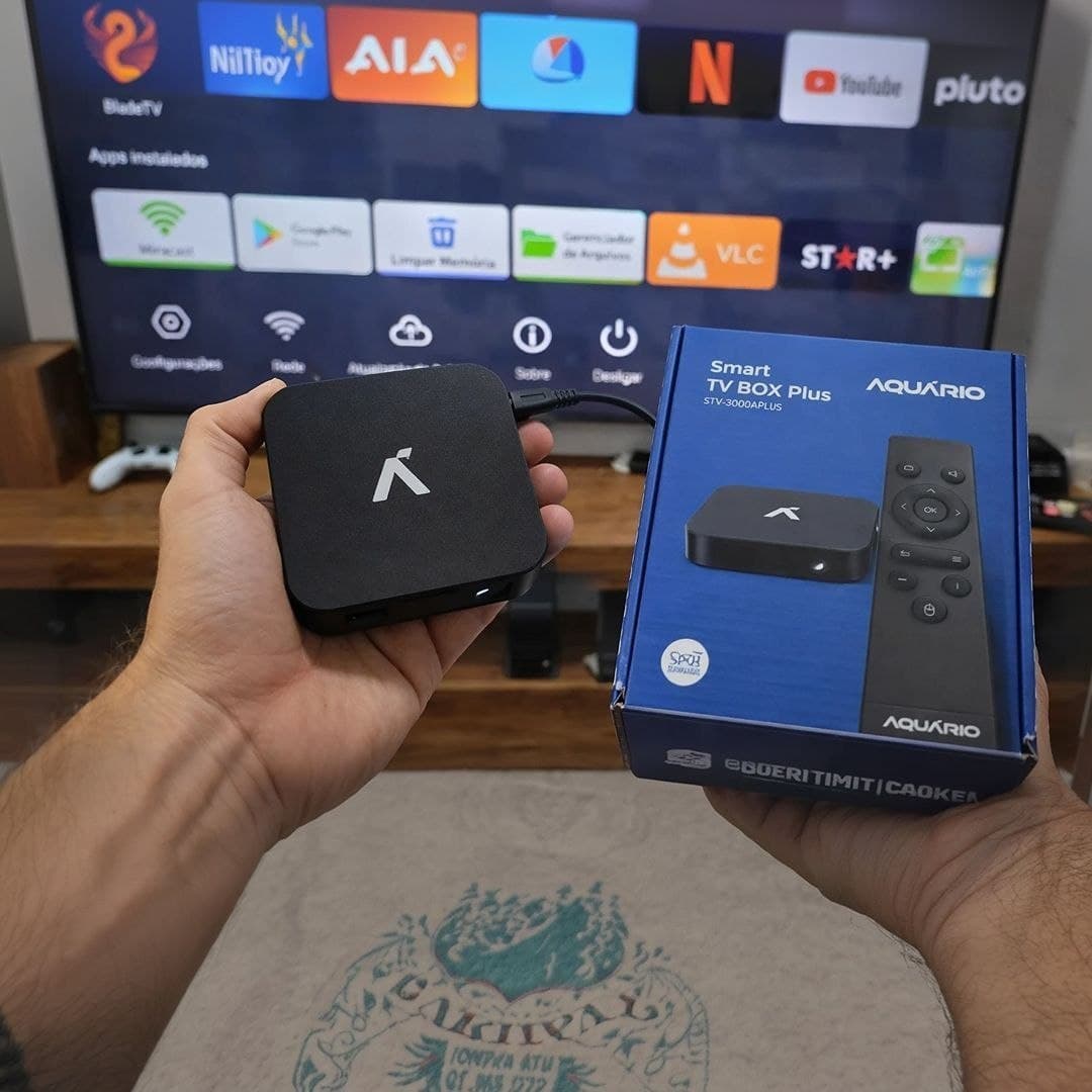 Tv Box Aquário Plus STV-3000 4K 16GB Preto 2GB RAM