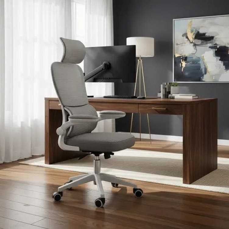 Cadeira Escritório Ergonômica Genebra B500 Luvinco Cor Preto Com Suporte Lombar Estofado Mesh Malha