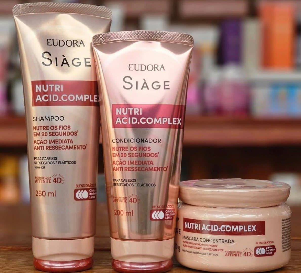 Eudora Siàge Nutri Acid. Complex: Shampoo + Condicionador + Máscara